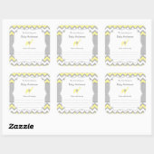 Baby shower Eléphant jaune autocollant de la plaqu (Feuille)