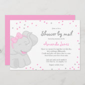 Baby shower Eléphant mignon fille 🎀 🐘 invitation