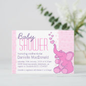 baby shower Eléphant mignon invitation (Debout devant)