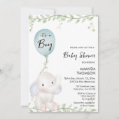 Baby shower Eléphant mignon Invitation (Devant)