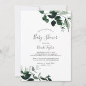 Baby shower Emerald Greenery Kaart (Voorkant)