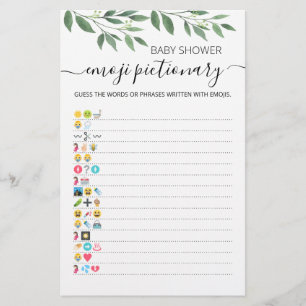 Baby shower Emoji Pictionary met Answers game