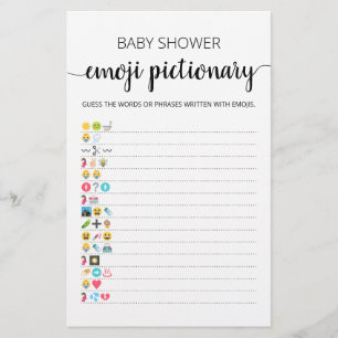 Baby shower Emoji Pictionary met Answers game