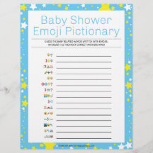 Baby shower Emoji Pictionary [Sterrennacht Blue]