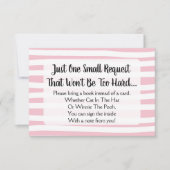 Baby shower En Bande Rose Tiré Apporter Une Carte  (Devant)