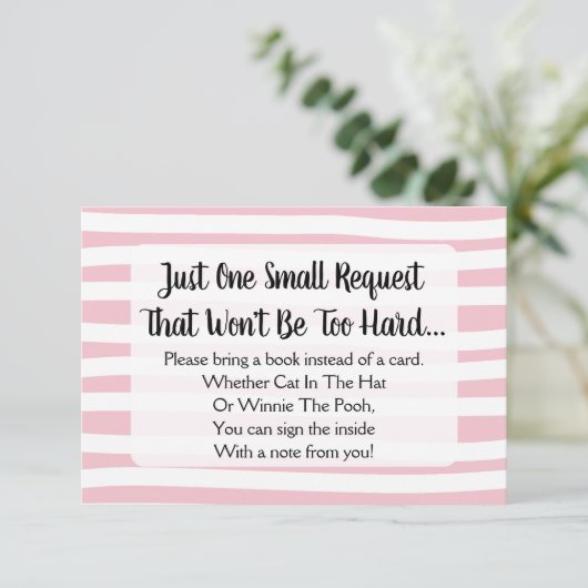 Baby shower En Bande Rose Tiré Apporter Une Carte (Debout devant)