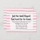 Baby shower En Bande Rose Tiré Apporter Une Carte  (Devant / Derrière)