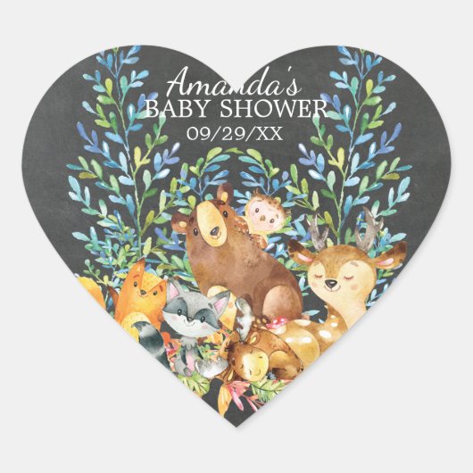 Baby shower en bois Chalkboard Favoriser Sticker (Devant)