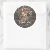 baby shower en bois rustique merci sticker (Sac)