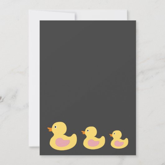 Baby shower en caoutchouc Ducky INvitation (Dos)