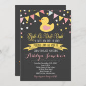 Baby shower en caoutchouc Ducky INvitation (Devant / Derrière)