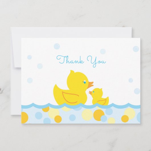 Baby shower en caoutchouc Ducky Merci bleu et jaun (Devant)