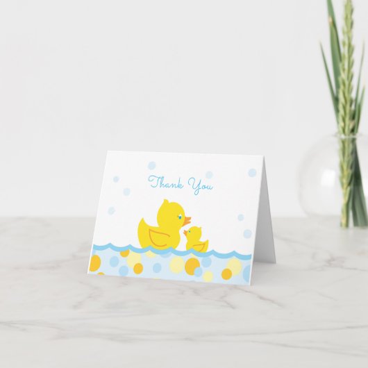 Baby shower en caoutchouc Ducky Merci bleu et jaun (Devant)