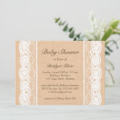 Baby shower en dentelle Vintage blanche Invitation (Debout devant)