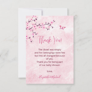 Baby shower en Merci de marbre rose cerisier