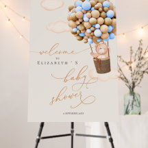 Baby shower en mousse Bureau Ours Boulon bleu or