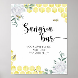 Baby shower en nid d'abeille - Affiche du bar à sa