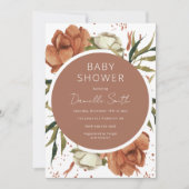 Baby shower en terre cuite Invitation Boho Florals (Devant)