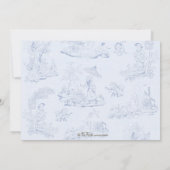 Baby shower en toile Vintage Invitation Bleu (Dos)