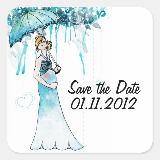 Baby shower Enregistrer les stickers Date (Devant)