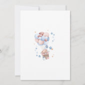 Baby shower espagnol floral bleu invitation garçon (Dos)