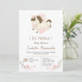 Baby shower espagnol invitation fille (Debout devant)