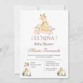Baby shower espagnol invitation fille (Devant)
