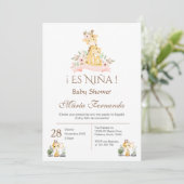 Baby shower espagnol invitation fille (Debout devant)