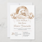 Baby shower espagnol invitation fille (Devant)