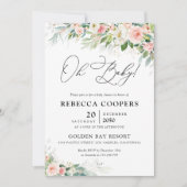 Baby shower Ethereal Blush Rose Rose Invitation (Devant)