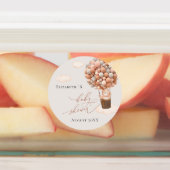 Baby shower Étiquette Brown Bear Balloons BearlyWa (Apposé)