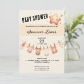 Baby shower étoile mignonne - Invitation de ligne  (Debout devant)