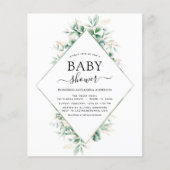 Baby shower Eucalyptus Botanische geometrische (Voorkant)