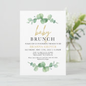Baby shower Eucalyptus Brunch Invitation (Debout devant)