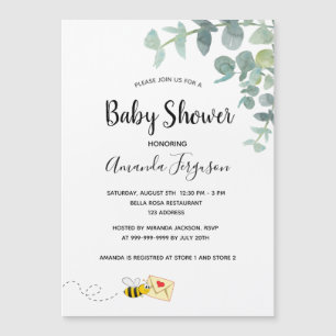 Baby shower eucalyptus greenery schattige bijen