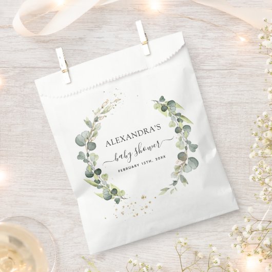Baby shower Eucalyptus groen Boho rustiek Bedankzakje (Geknipt)