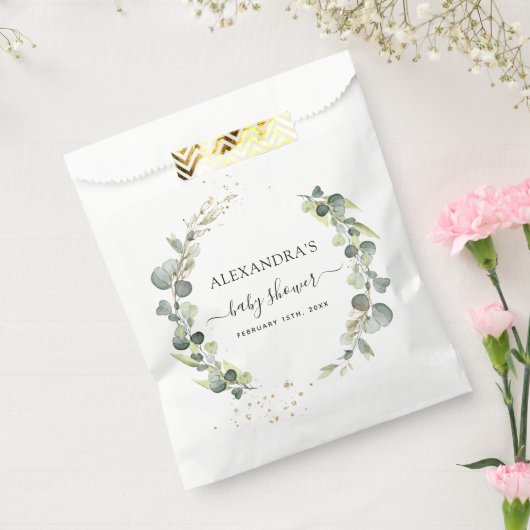 Baby shower Eucalyptus groen Boho rustiek Bedankzakje (Gezegeld)