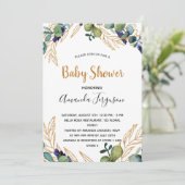 Baby shower eucalyptus invitation à la verdure (Debout devant)