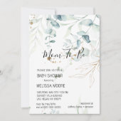Baby shower Eucalyptus vert Invitation (Devant)