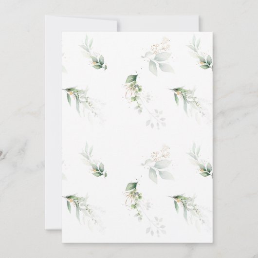 Baby shower Eucalyptus vert Invitation (Dos)