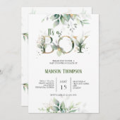 Baby shower Eucalyptus vert Invitation (Devant / Derrière)