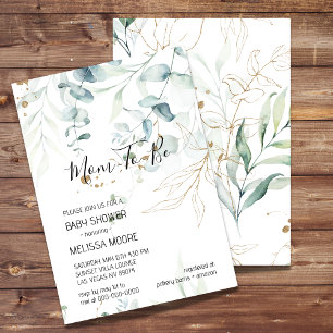 Baby shower Eucalyptus vert Invitation