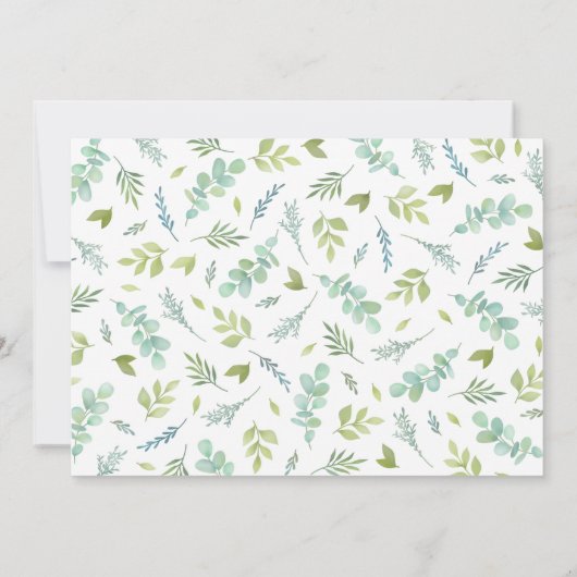 Baby shower Eucalyptus vert Invitation (Dos)