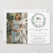 Baby shower Eucalyptus vert invitation photo (Devant)