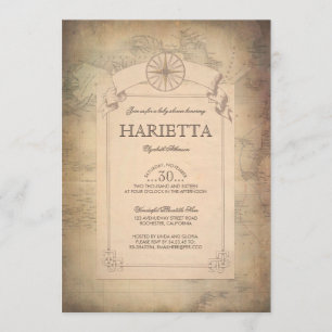 Baby shower Explorateur de cartes de voyage vintag