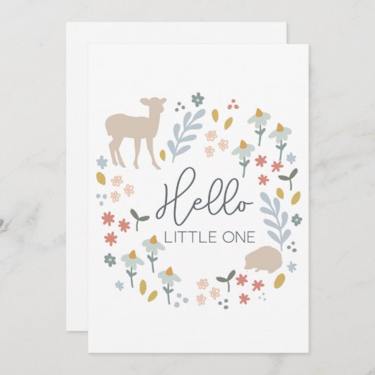 Baby shower Faire-part Hello Little One Card (Devant / Derrière)