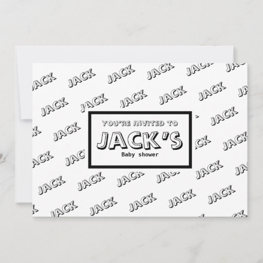 Baby shower faire-part personnalisable (Devant)