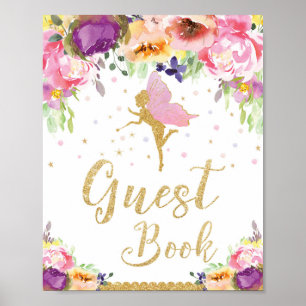Baby shower Fairy Livre d'or Symbole Poster Girl