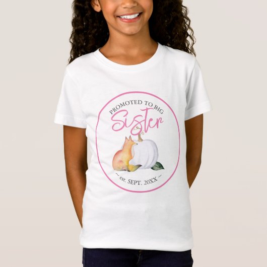 Baby shower Familie Shirten Zuster Herfst Pompoen T-shirt (Voorkant)