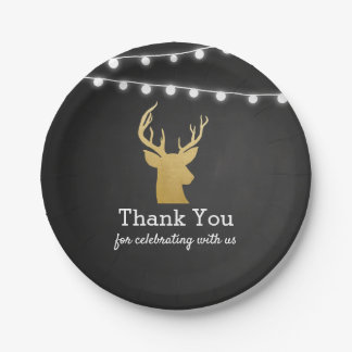 Baby Shower | Faux Gold Foil Antler | Dank u wel Papieren Bordje